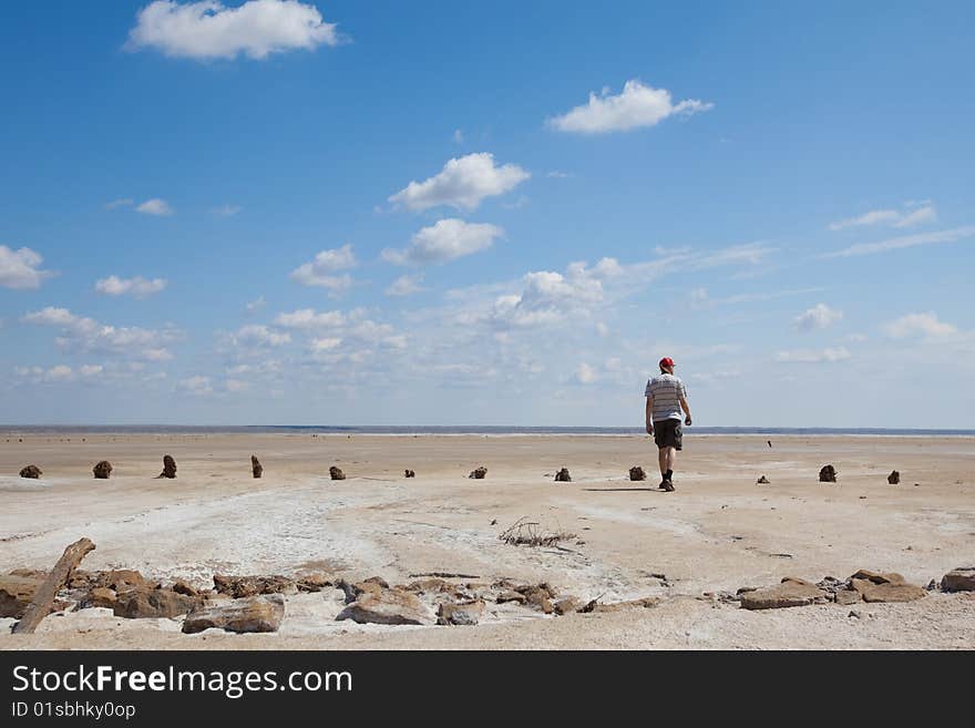 Saline Baskunchak, sky and clouds