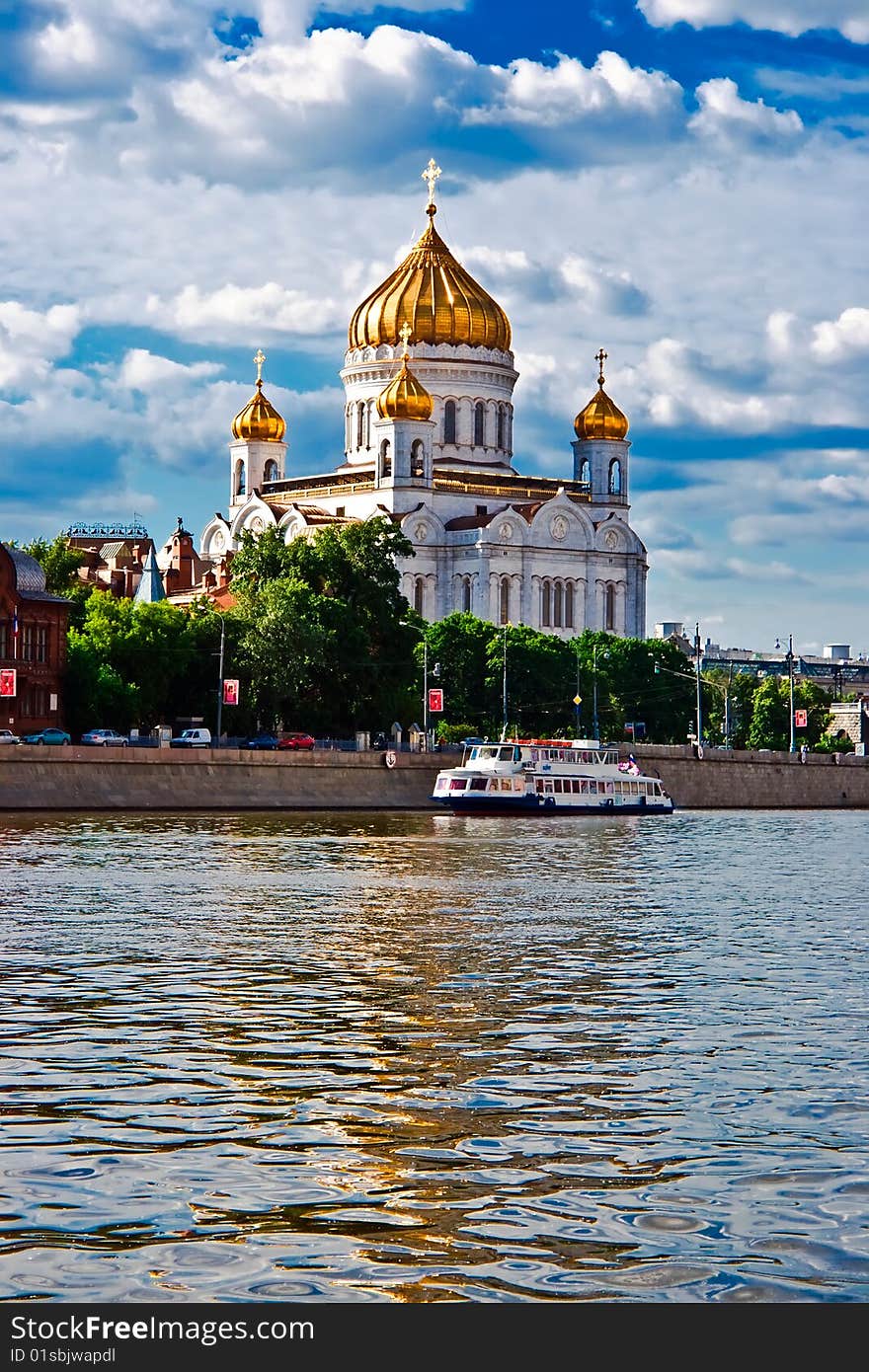 Cathedral of Christ the Saviour and nice lanterns, Moscow, Russia