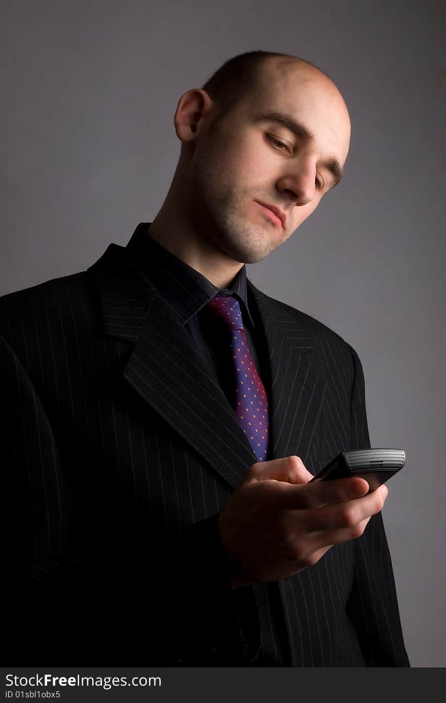 Businessman calling on phone