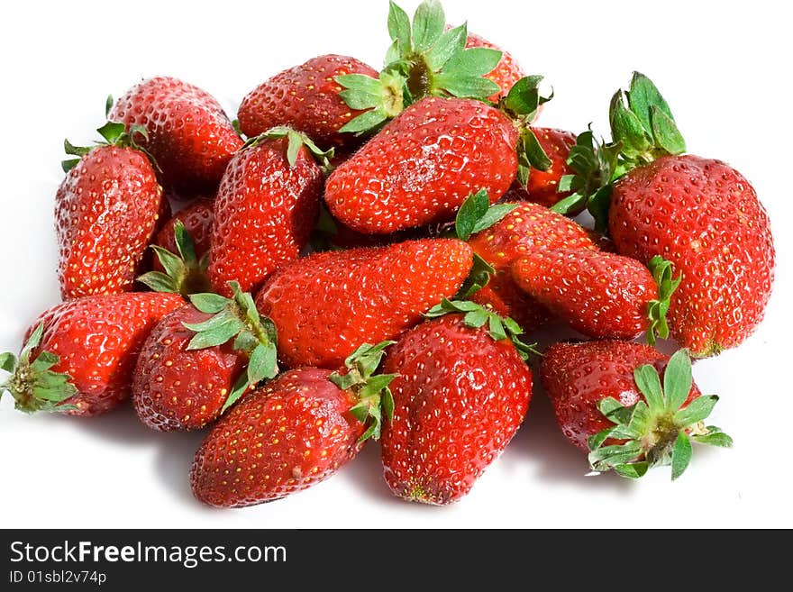 Fresh strawberries isolated on white background. Fresh strawberries isolated on white background