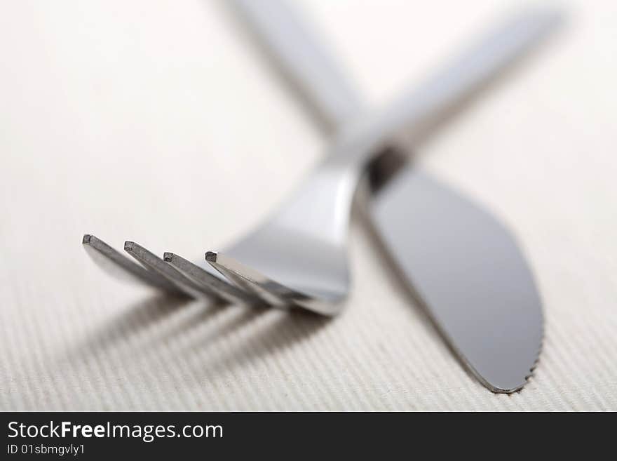 Macro of fork and knife