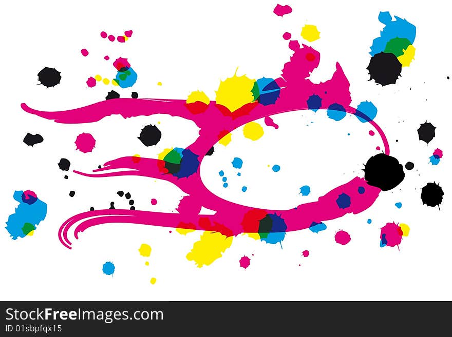 Drawing with CMYK inkblots