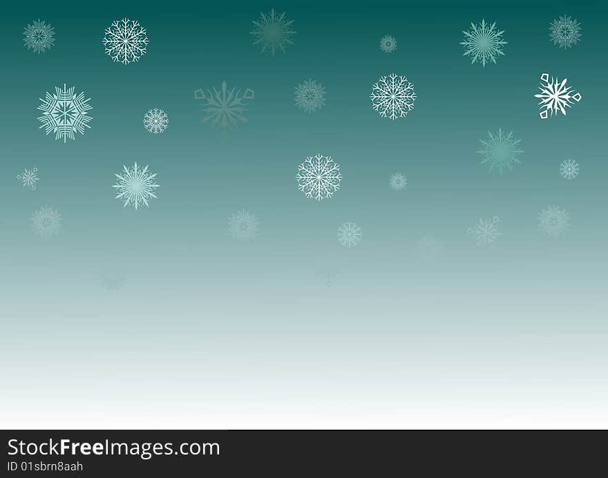 Blue and white snowflake background