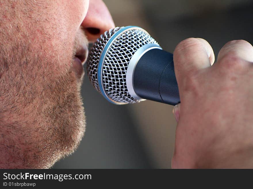 Close up of a male singer