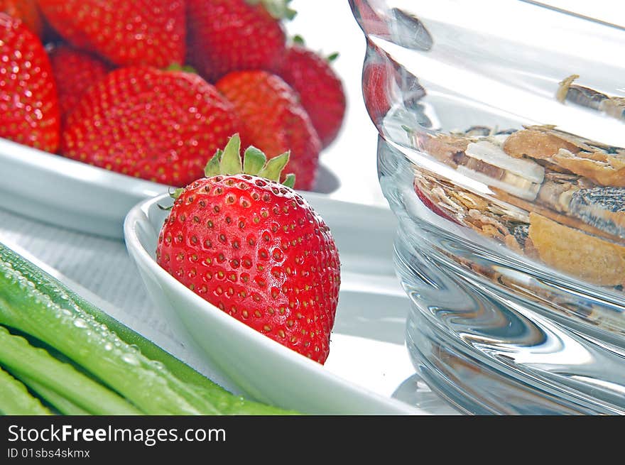 Breakfast with strawberries