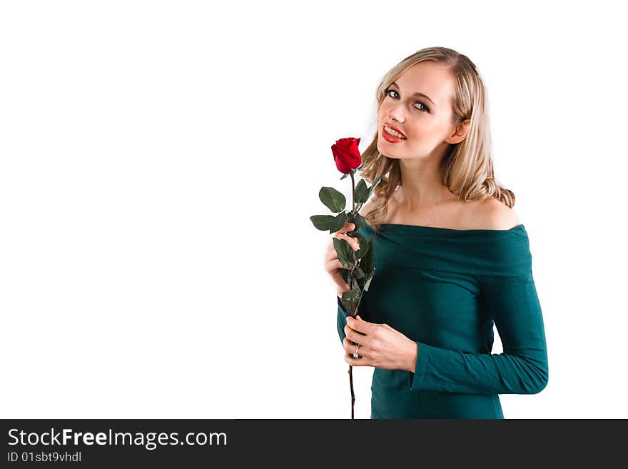 Girl holding rose