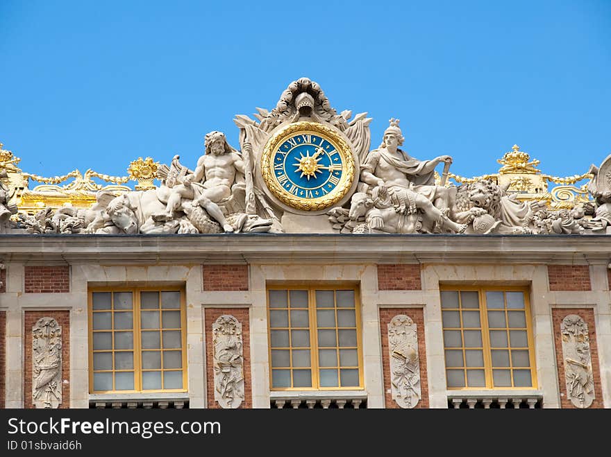 Classical Paris royal building exterior in palace. Classical Paris royal building exterior in palace