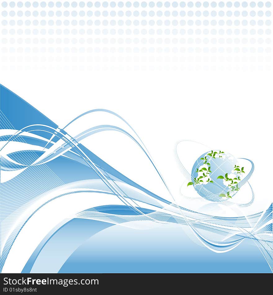 Vector environmental background with globe and copy space. Vector environmental background with globe and copy space