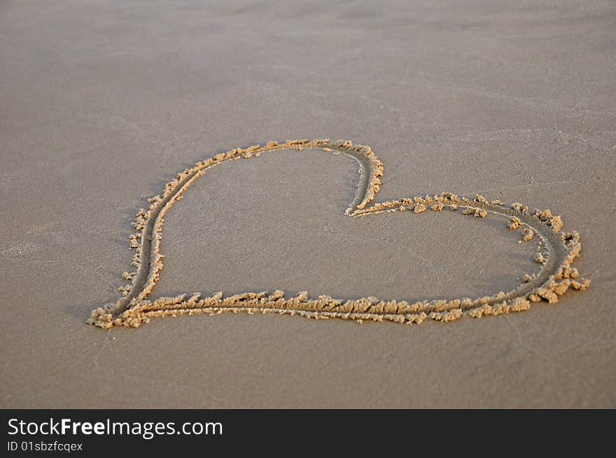 Shortbread hearts on the beach