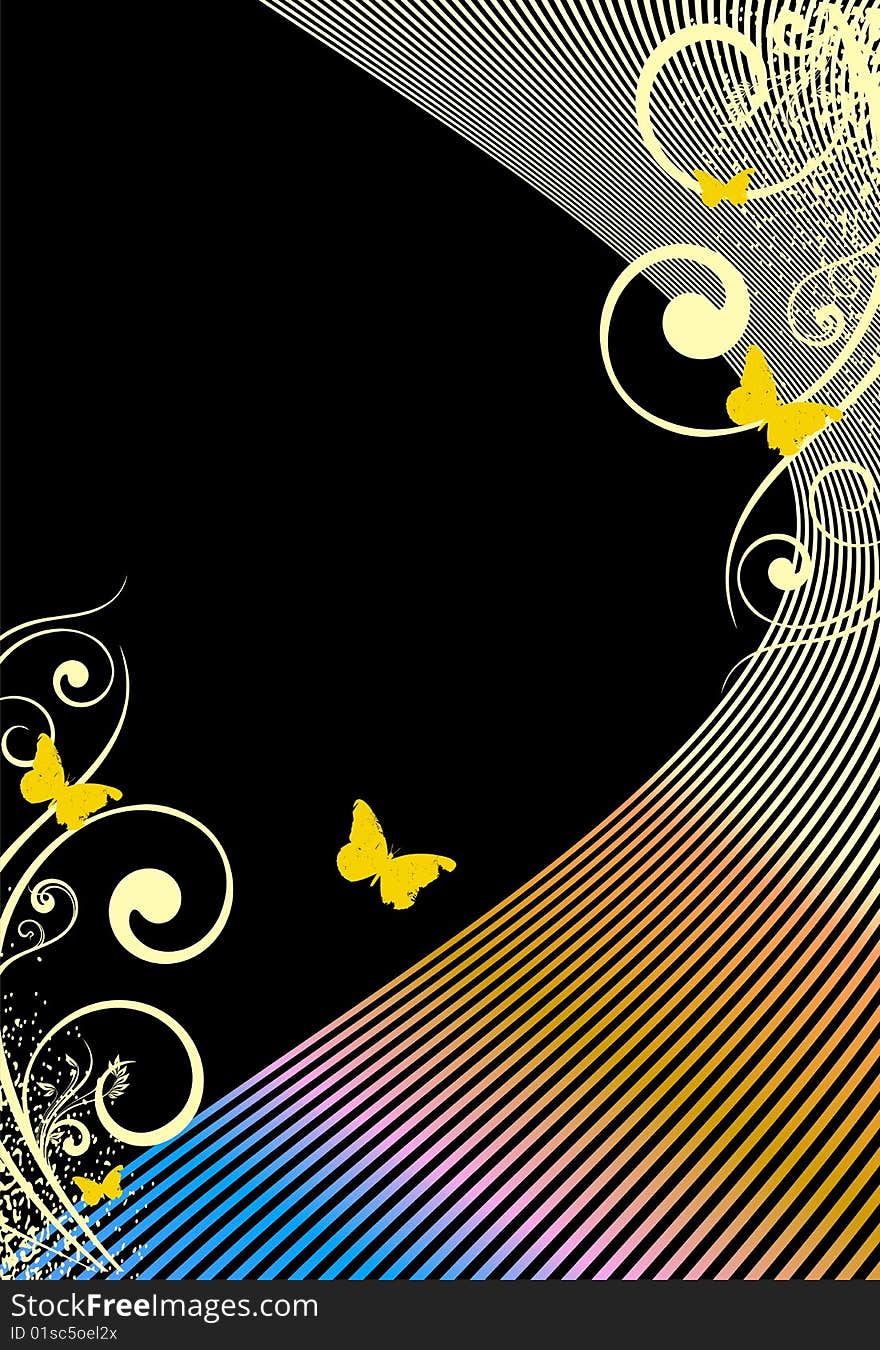 Vector card with butterfly