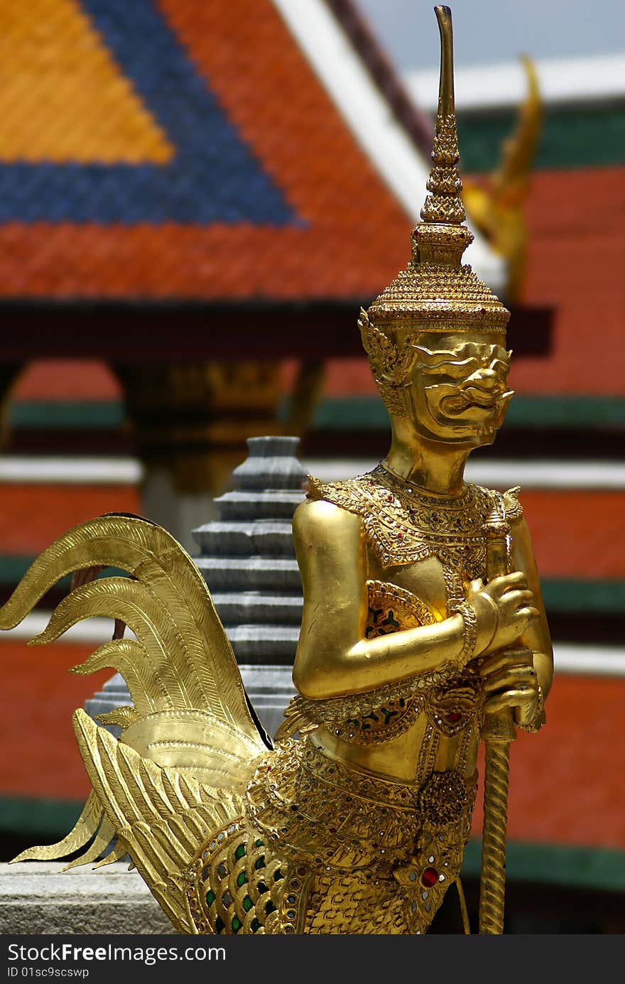 Golden Thai Angel Statue