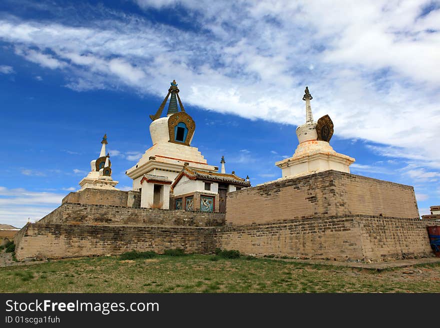 Buddhist Temple at Karakorum Monastery Mongolia.