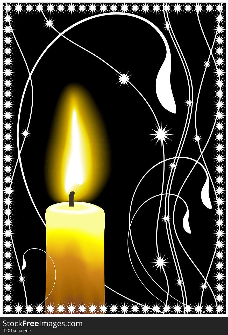 Vector candle with abstract elements. Vector candle with abstract elements