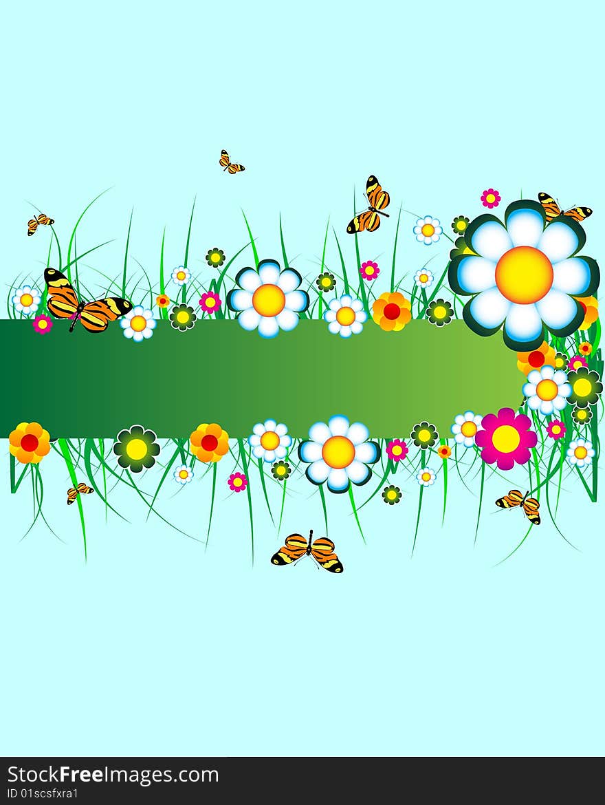 Colorful floral background with place for your text