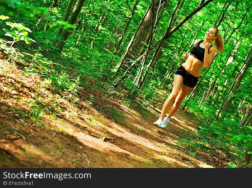 Blonde Woman Exercising