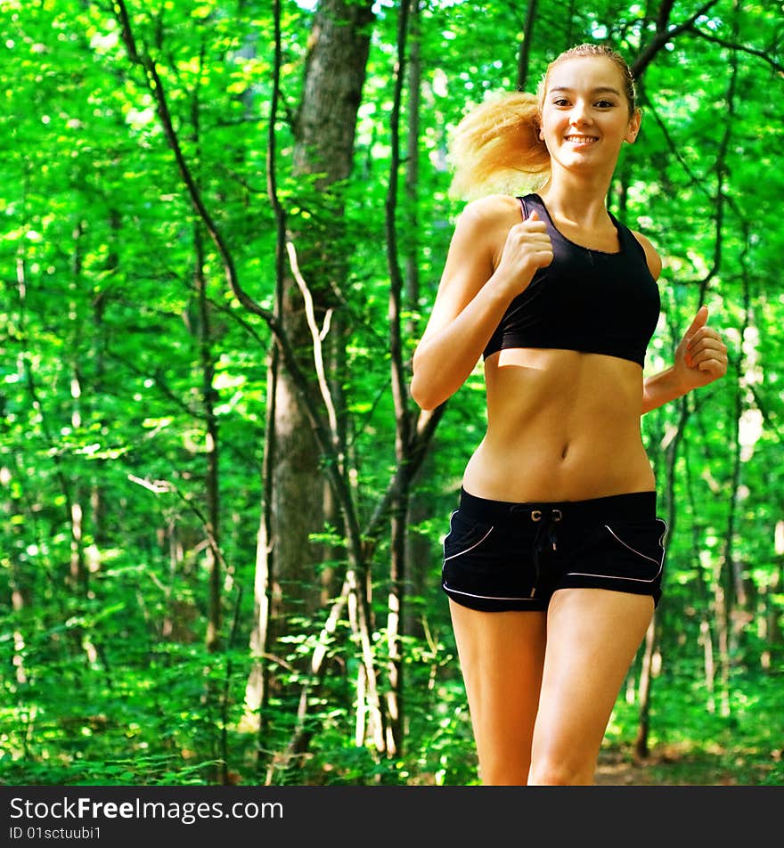 Blonde Woman Exercising