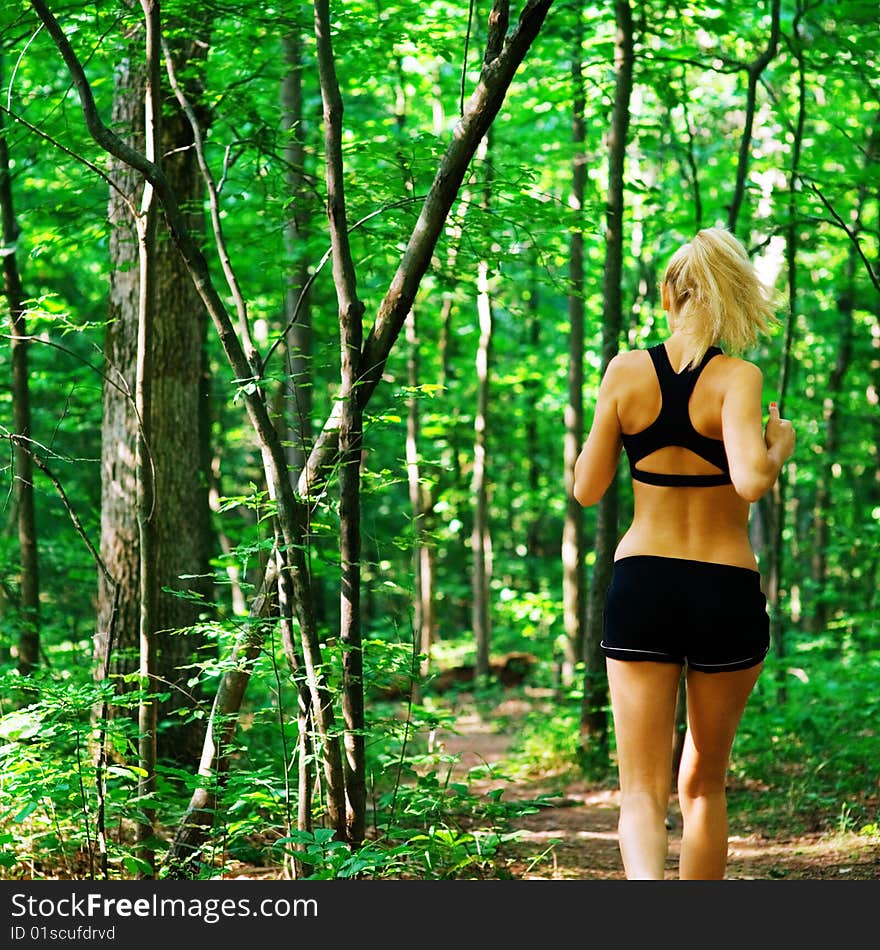 Blonde Woman Exercising