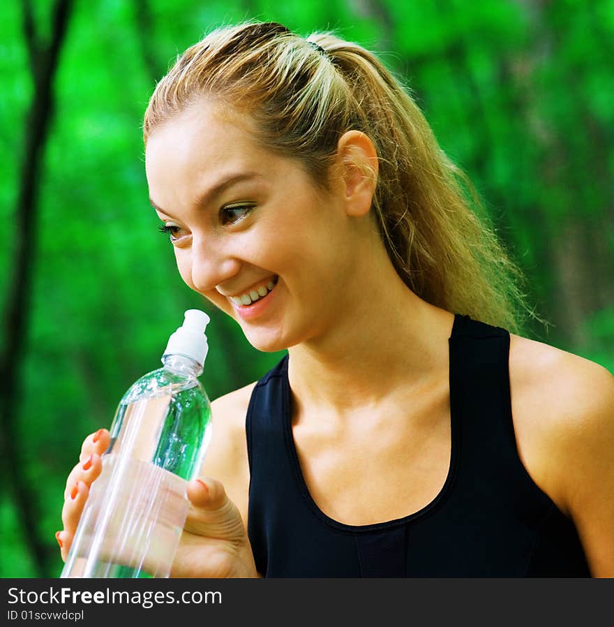 Blonde Woman Exercising