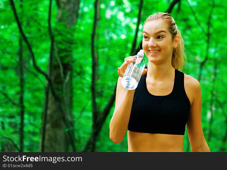 Blonde Woman Exercising