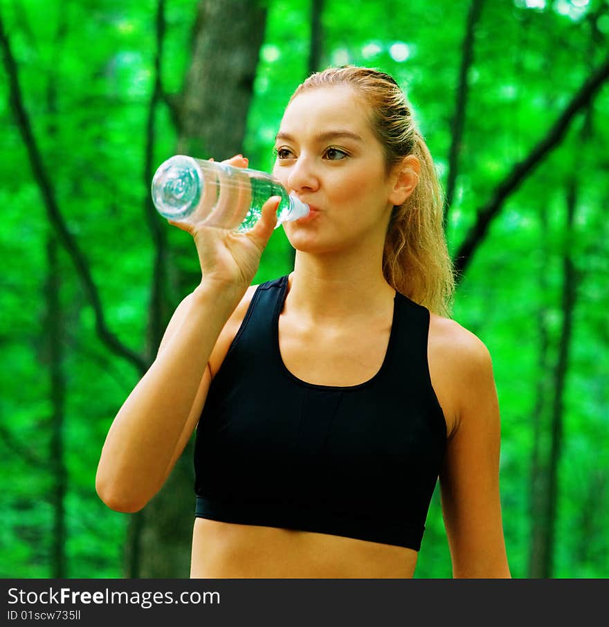 Blonde Woman Exercising