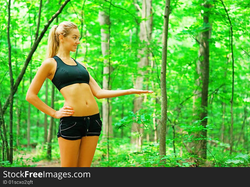 Blonde Woman Exercising