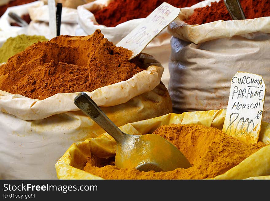 Spices at the market in Tunisia. Spices at the market in Tunisia