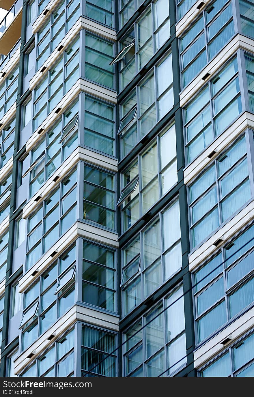 This is a view of the side of a skyscraper in vancouver, british Columbia. This is a view of the side of a skyscraper in vancouver, british Columbia.