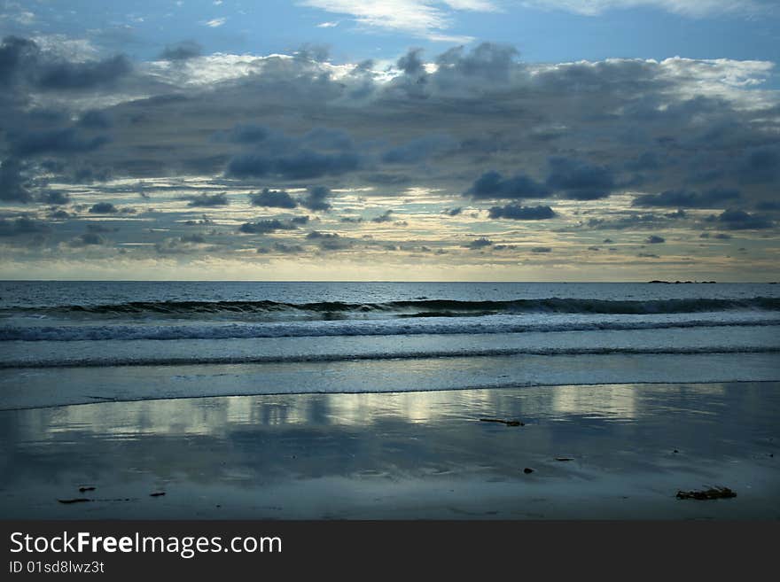 Evening summer sun on the beach. Evening summer sun on the beach