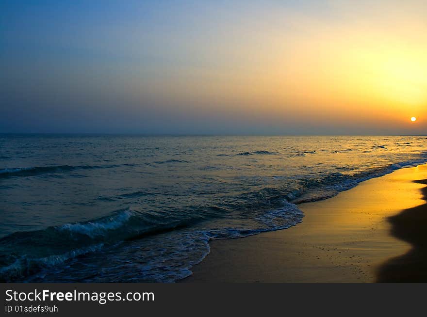 Sunset at the sea shore