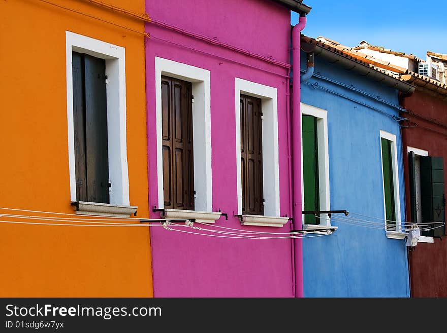 Number of windows in walls, colorful