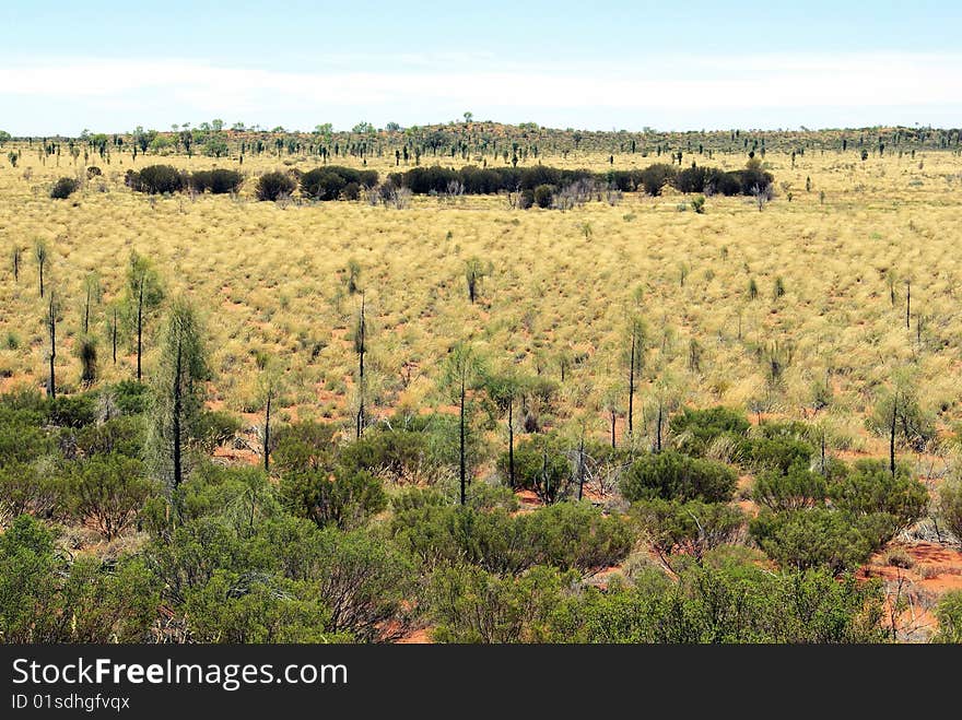 View of the Red Centre - Australian desert. View of the Red Centre - Australian desert.