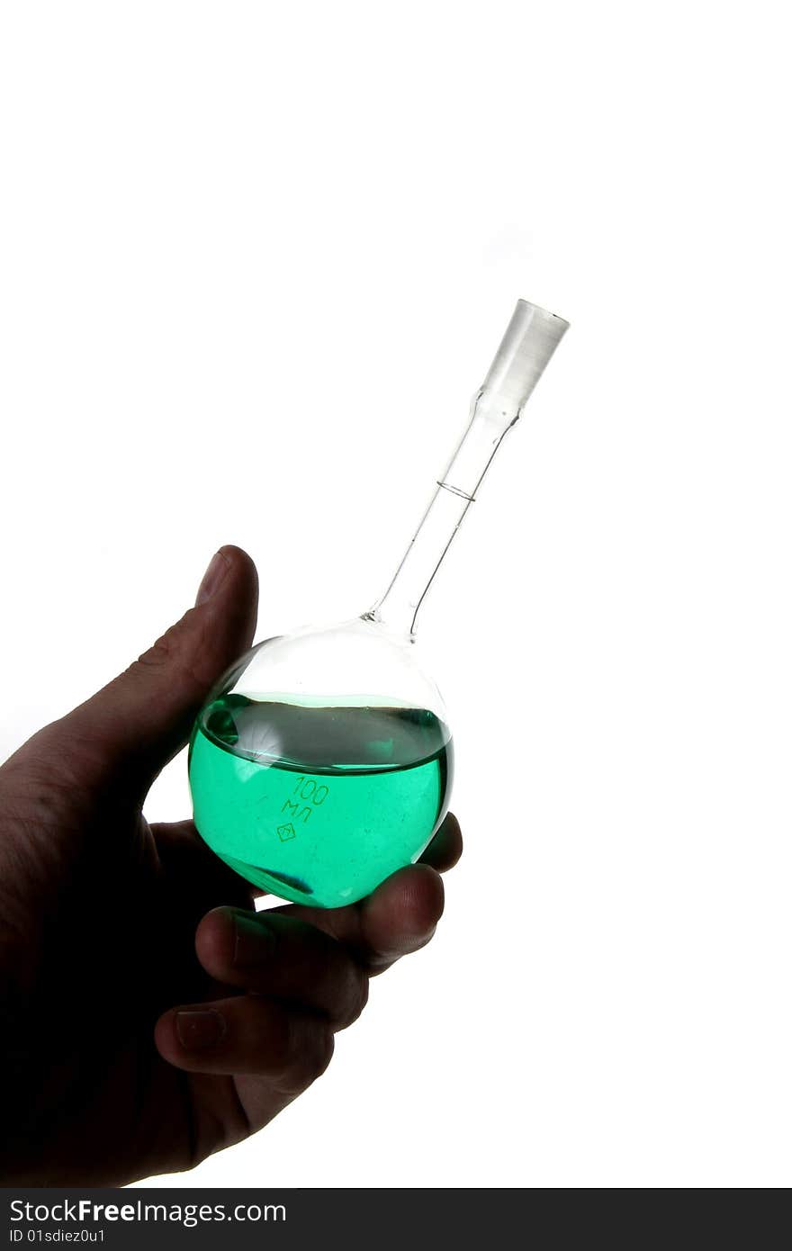 A color-full liquid in chemistry glasses