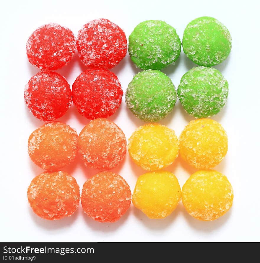 Colorful 	
Candy as white background.