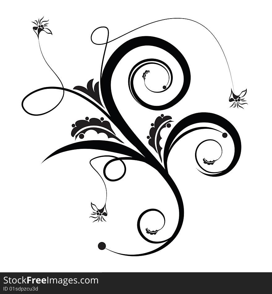 Floral abstract design element. vector