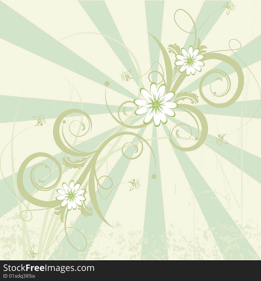 Floral abstract design element. vector