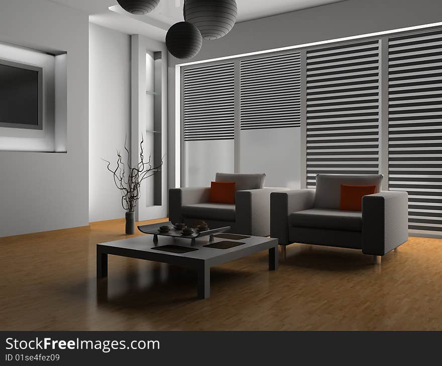 Interior of living room 3D