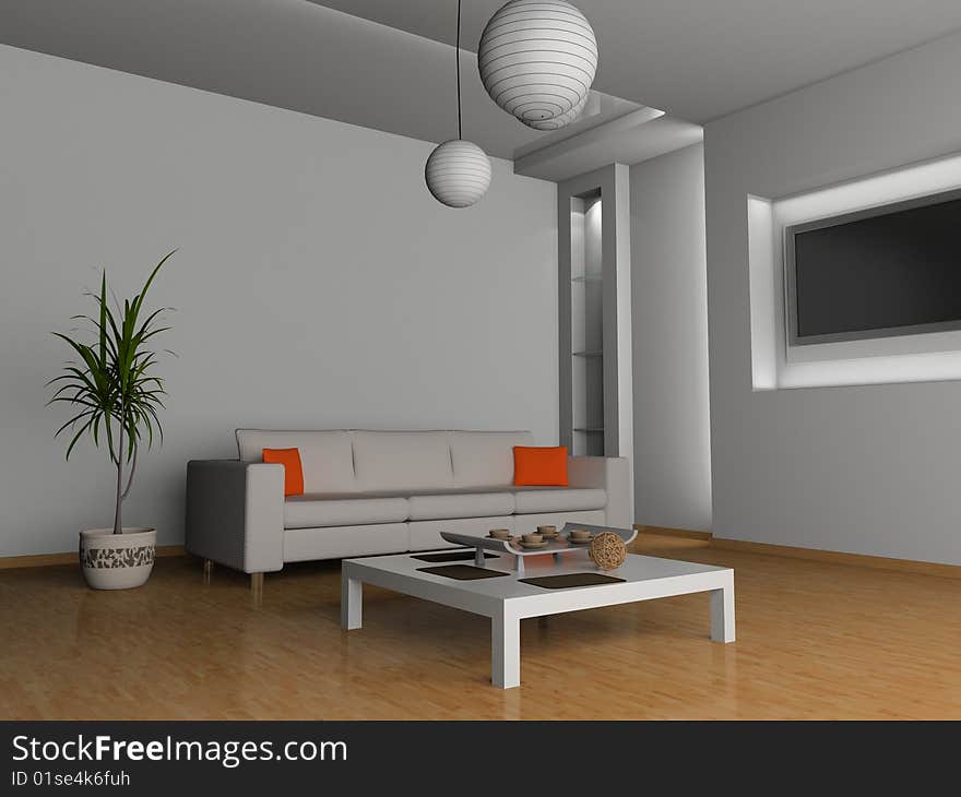 Interior of living room 3D