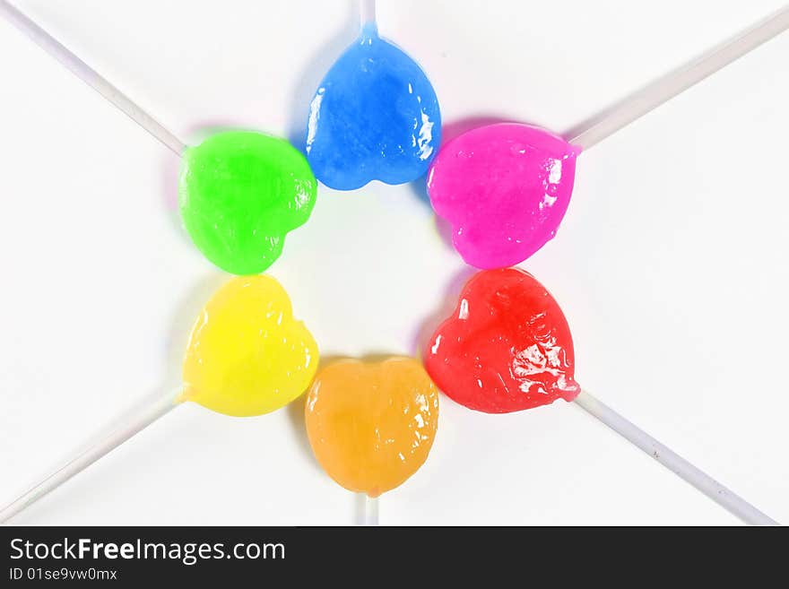 Colorful lollipop in group isolated