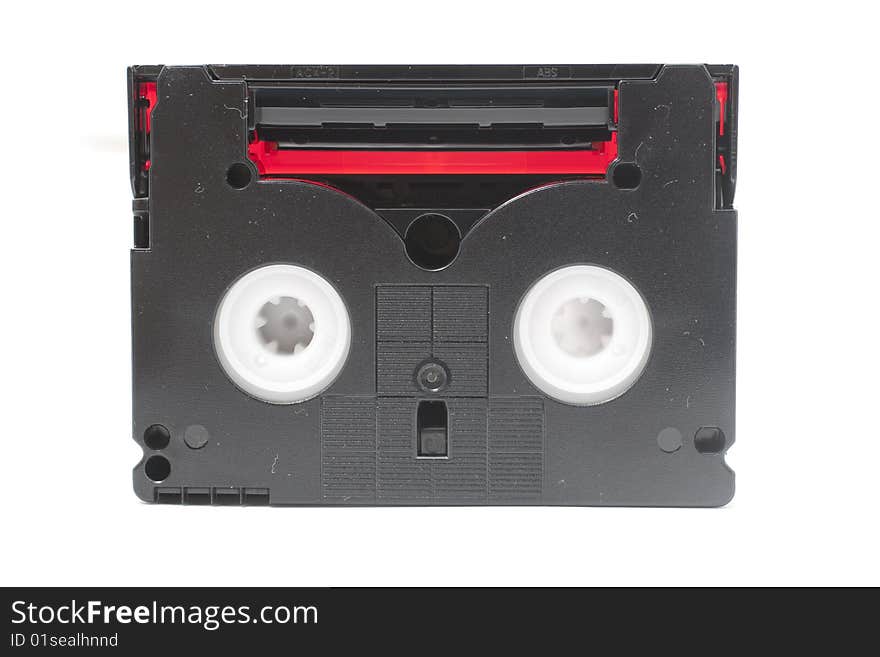 Mini DV Tape loading and tape photo with white background