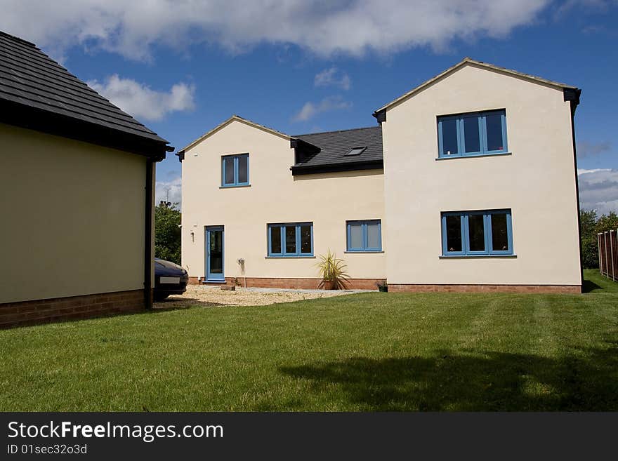 A newly built modern home, part of a large property development. A newly built modern home, part of a large property development