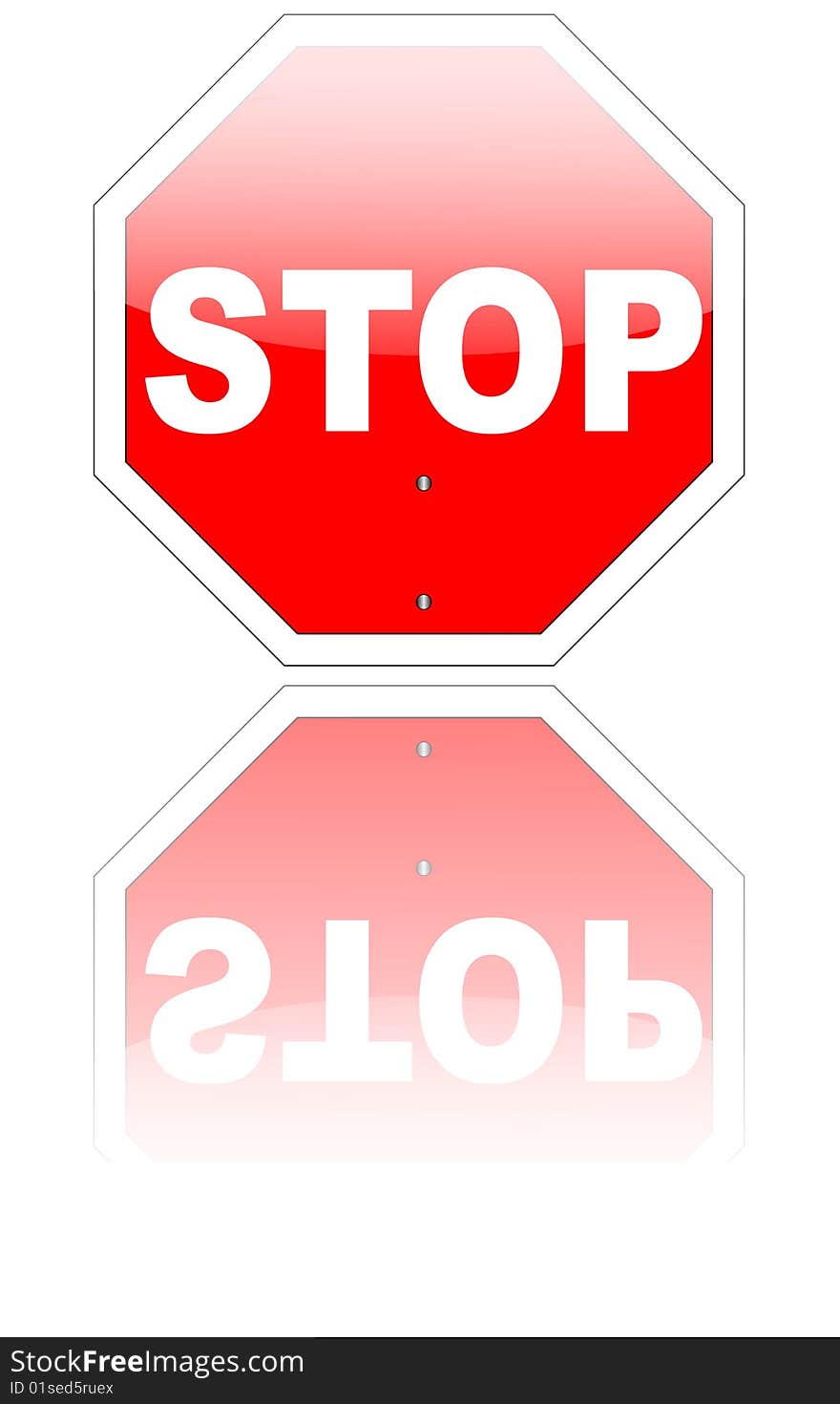 Stop sign with reflection (eps v8 included)