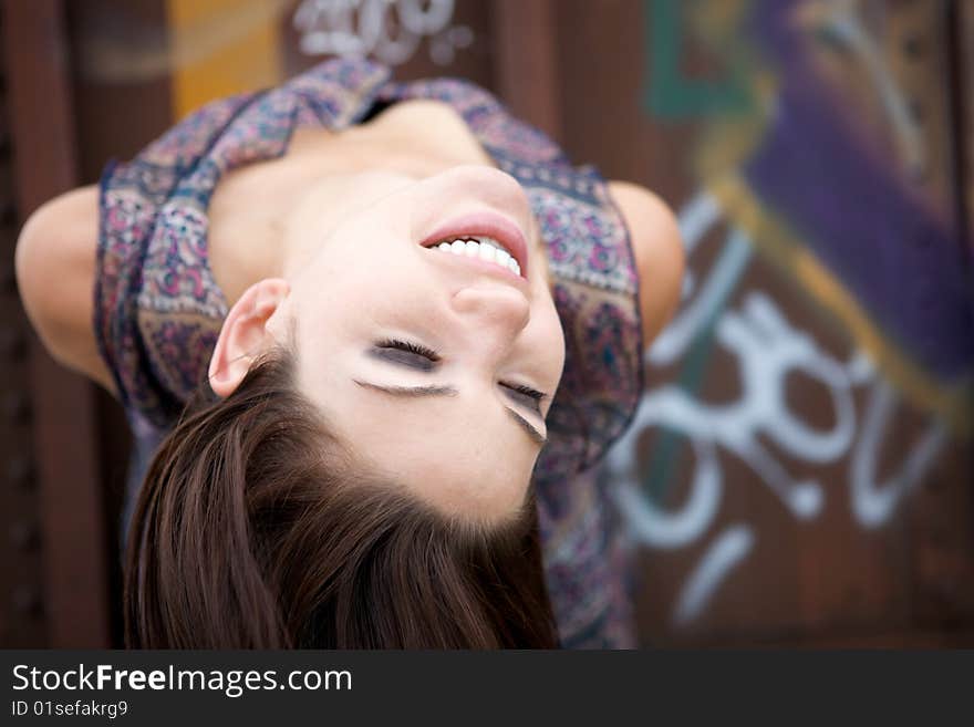 Beautiful Brunette with an edge and darker eye makeup