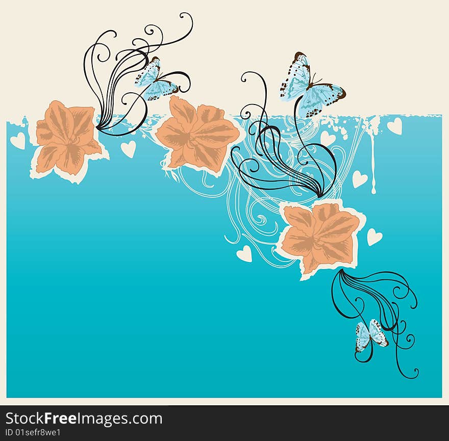 Illustration of a floral background