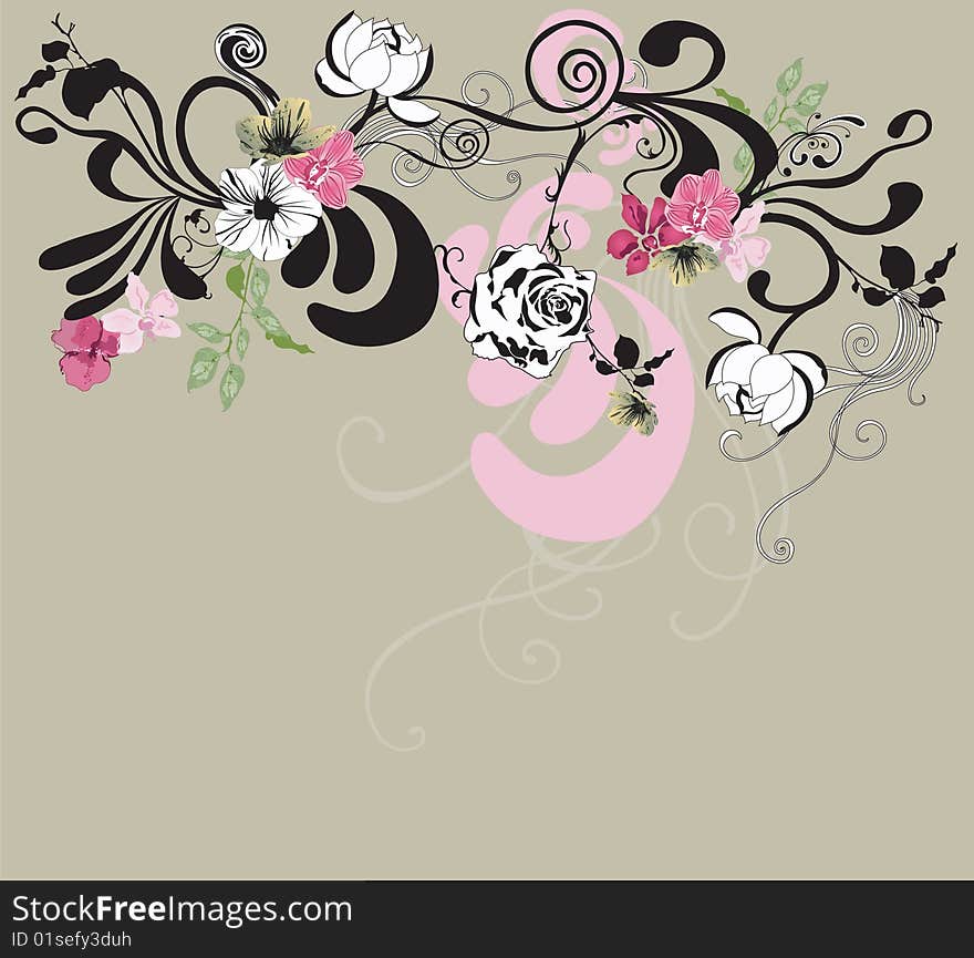 Illustration of a floral background