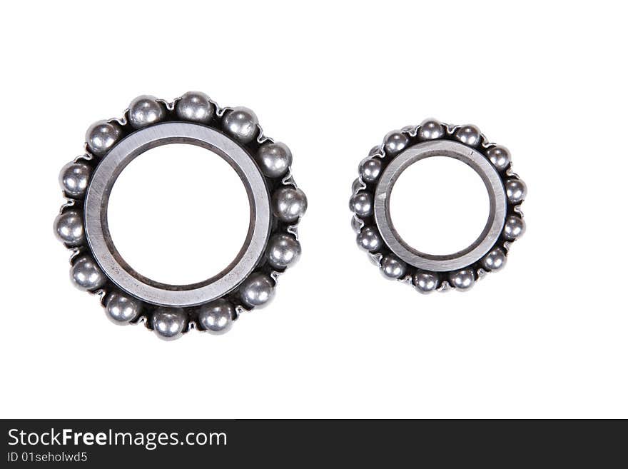 Ball bearing on white background