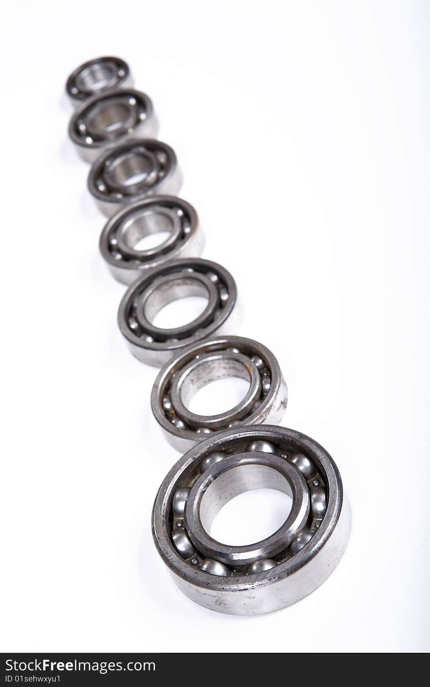 Ball bearing on white background