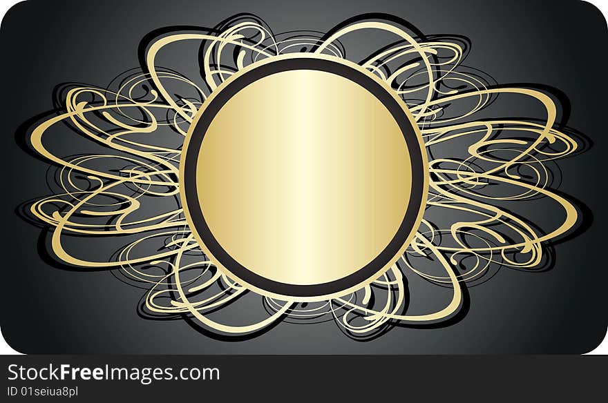 Golden card for text. 
vector illustration.