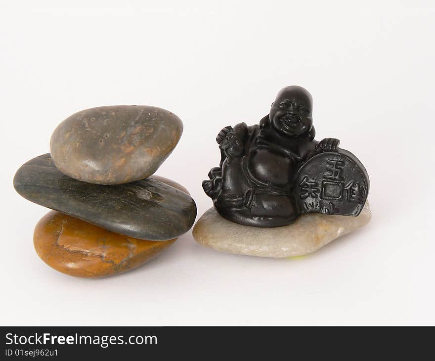 Buddha statue and stones