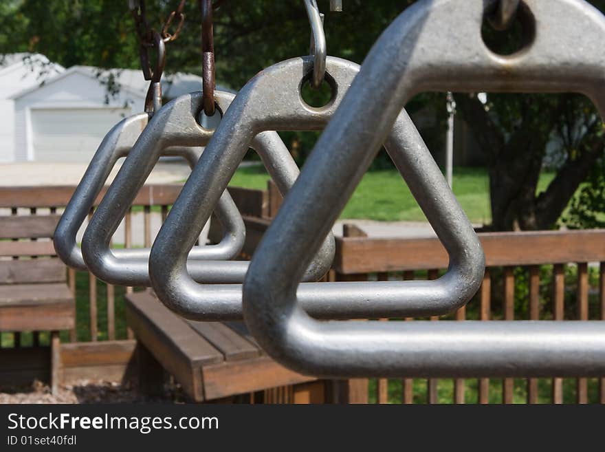 A set of Climbing Rings at the Park.