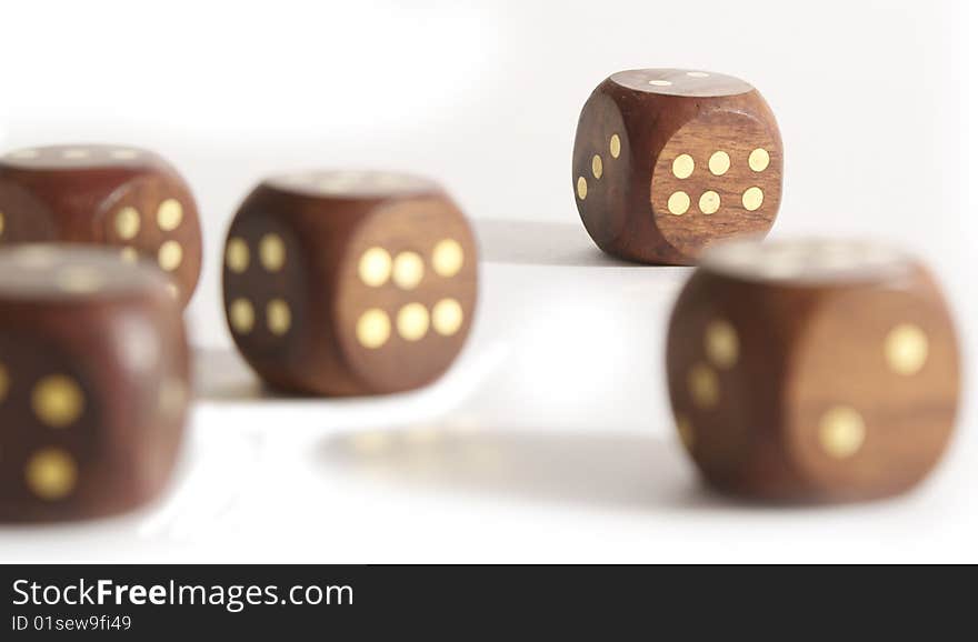 High quality photo of wooded playing bones (dices)